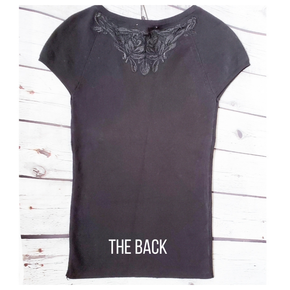 New Rag & Bone Black Short Sleeve Colette Sweater Top Women's Size XS NWT $295